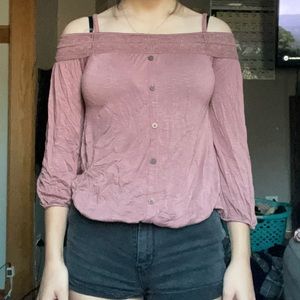 Aeropostale exposed shoulder long sleeve